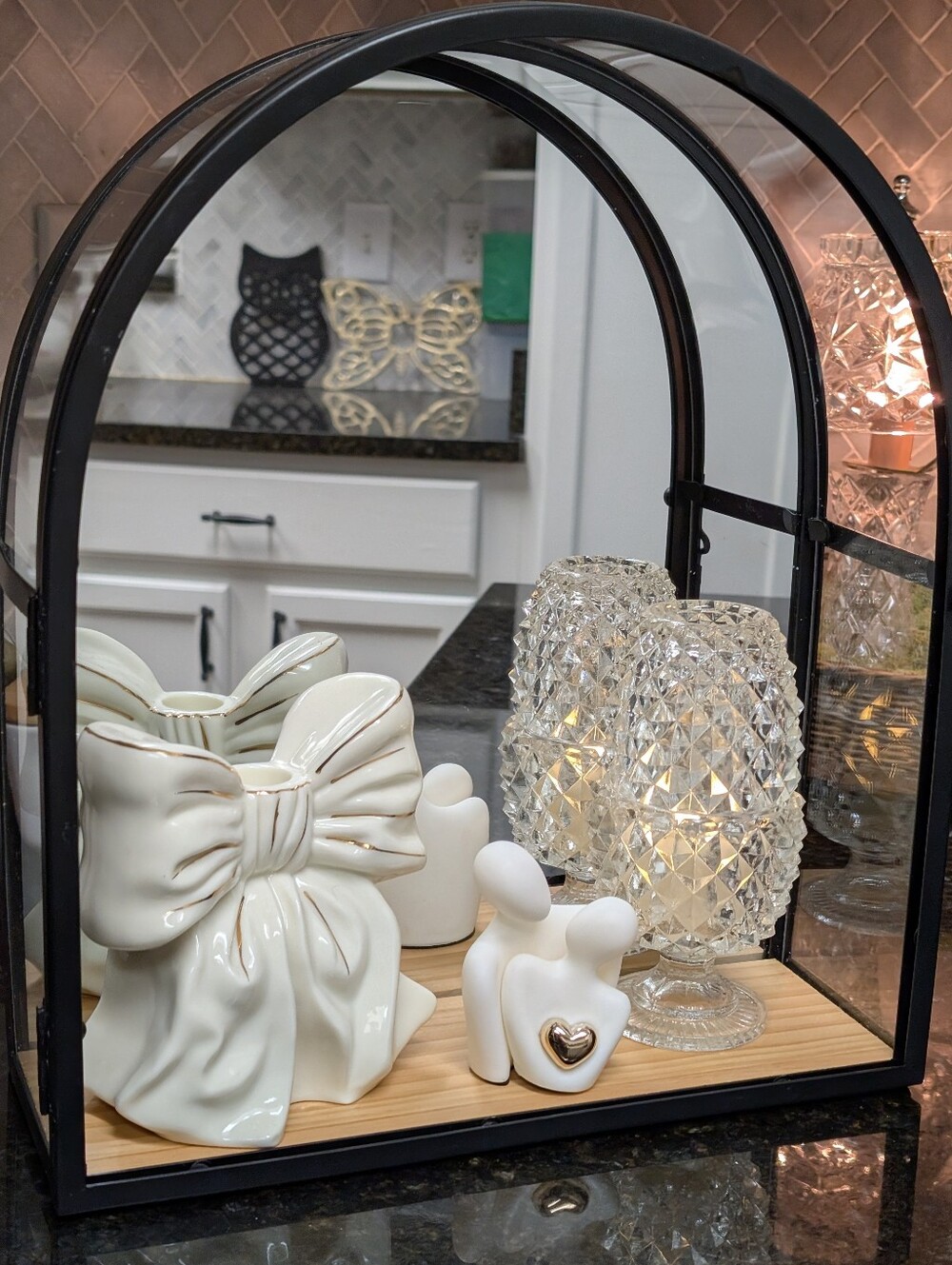 Threshold Arched Glass Display Case/Trinket Shelf - Black Frame (Set Of 2)